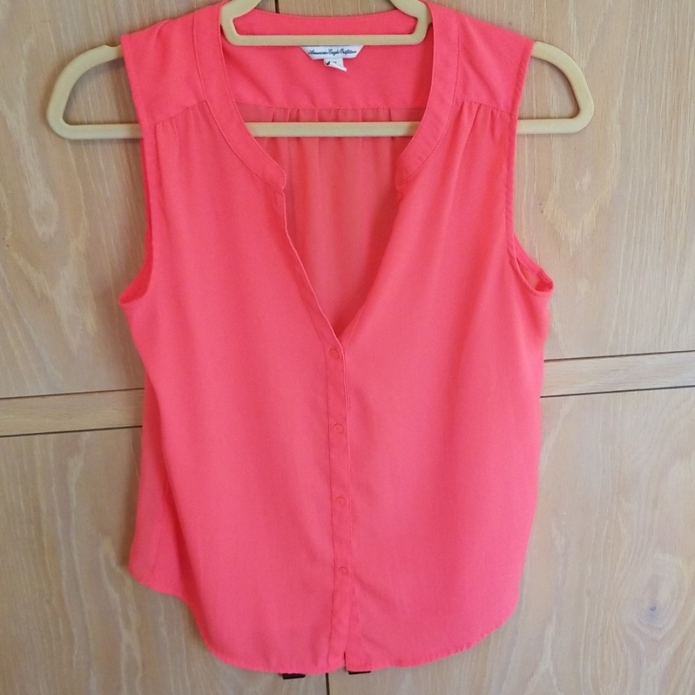 American Eagle womens bright  orange  tank top